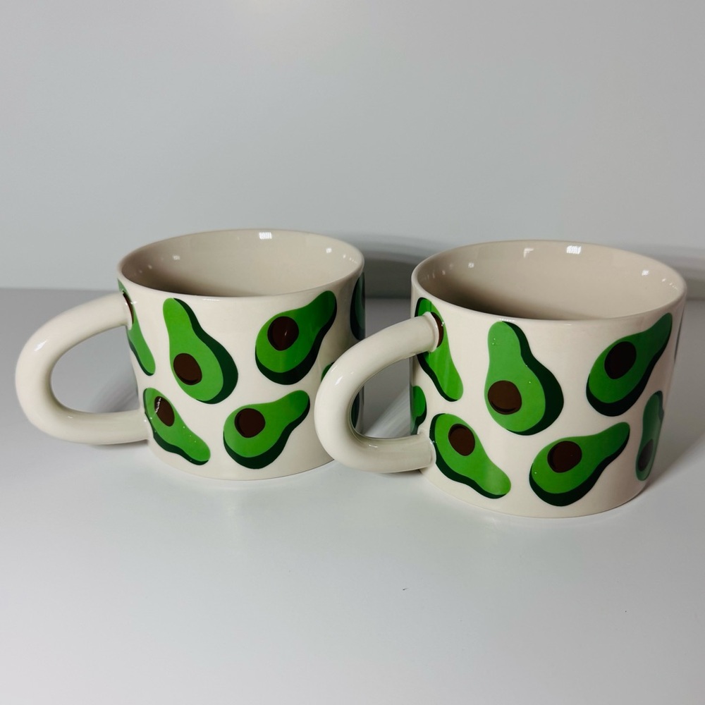 Mugs (2) Room Essentials Large Stoneware Mug Avocados Accents New In Box